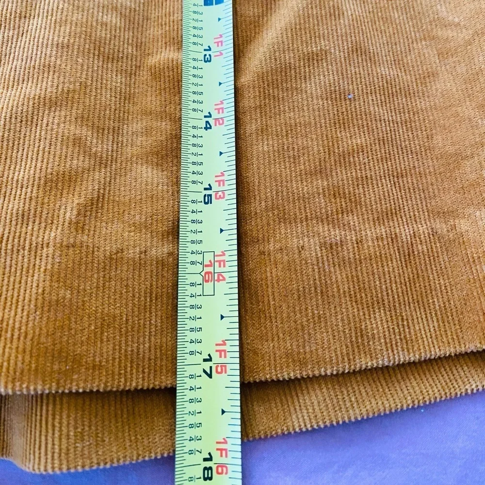 J Crew Factory Mustard Corduroy Skirt, Sz 0, Preppy Corduroy A Line Mini Skirt - Picture 7 of 7